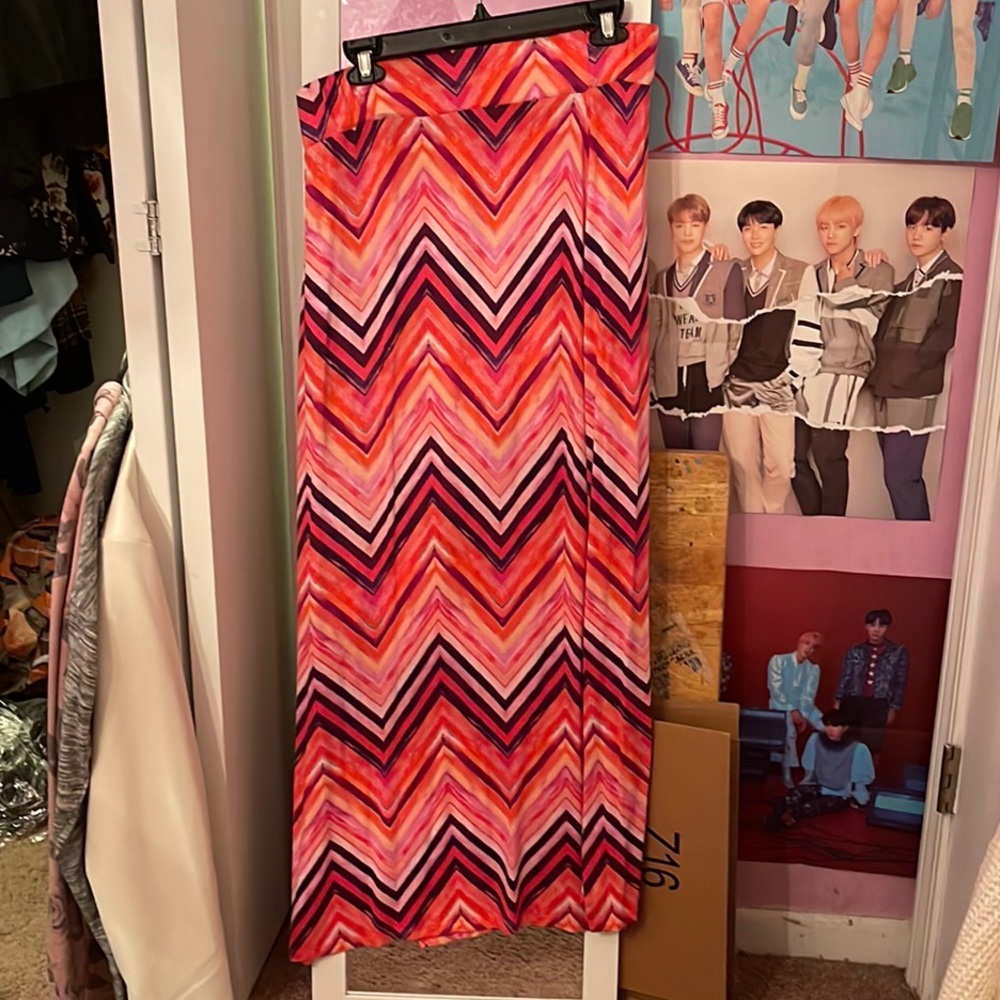 Pink maxi skirt